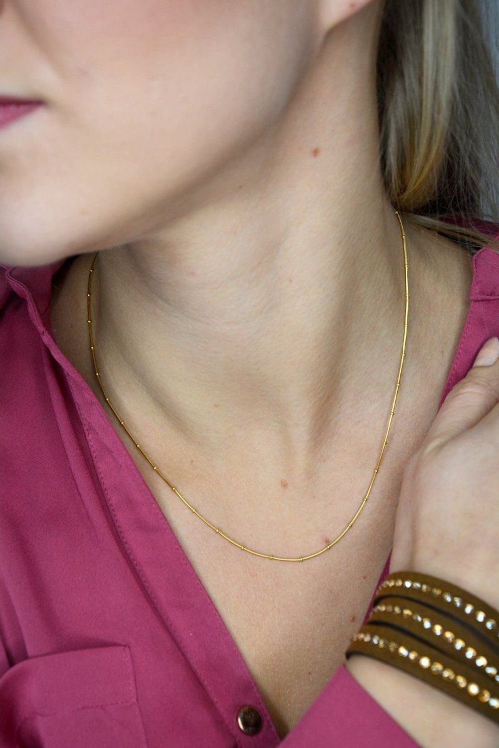 Złoty łańcuszek 585 linka z kuleczkami 1,5 mm DIA-LAN-1215-585 1,5mm ✅ Złoty łańcuszek o klasycznym splocie linki ozdobiony drobnymi, malutki kuleczkami.jpg